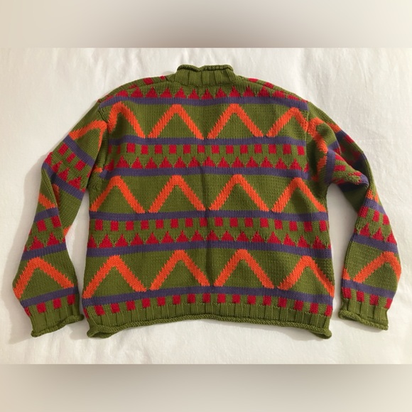 Esprit Vintage Cardigan Sweater 90s Chunky Cotton Wood Buttons - Picture 5 of 9